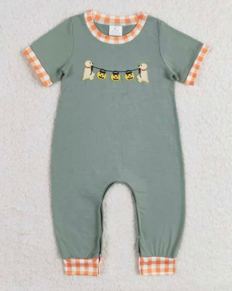 Pumpkin Boy Dog Romper