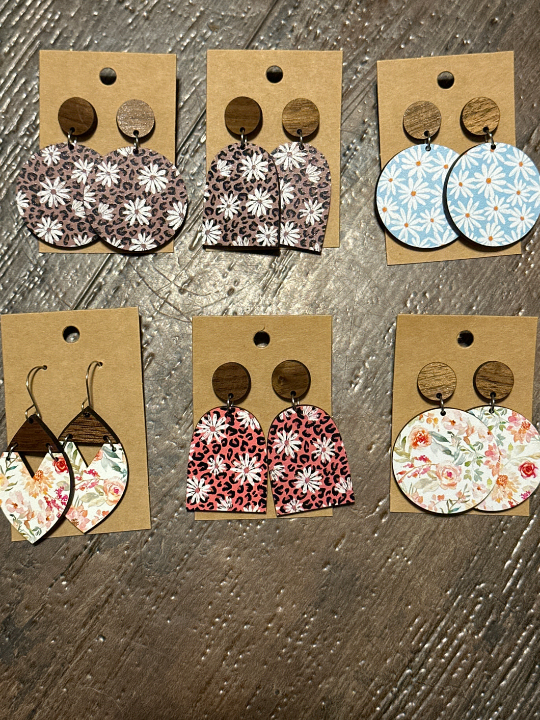 Flower Wooden Earrings