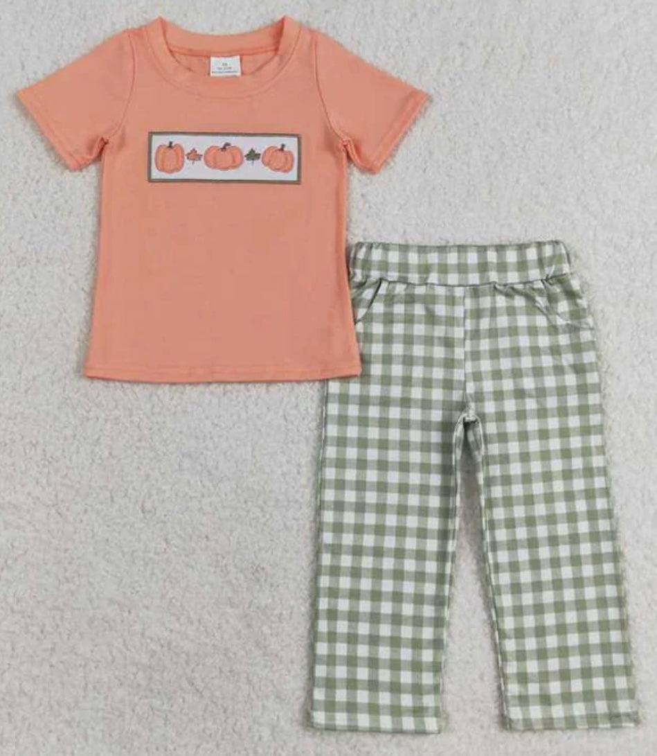 Coral Boy Pumpkin Pant Set